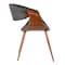 Armen Living Butterfly Mid-Century Dining Chair in Walnut Finish and Charcoal Fabric LCBUCHWACH - alternate 3